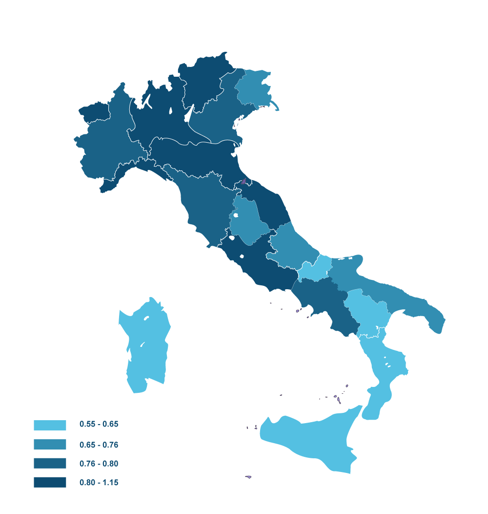 Officine PNRR - Valore aggiunto per regione